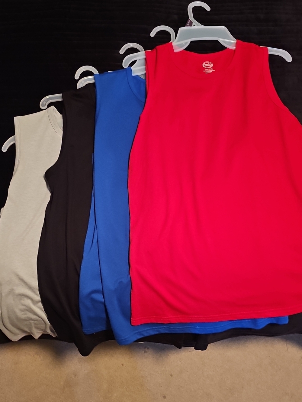 4 wonder nation Red/Black/Blue/Gray Sleeveless Crew Tank Top